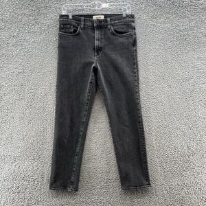 Baldwin Kansas City Jeans Womens 29 Black Denim Lola High Rise Crop Straight